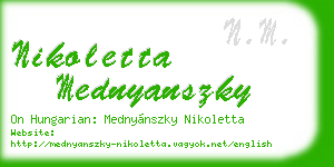 nikoletta mednyanszky business card
